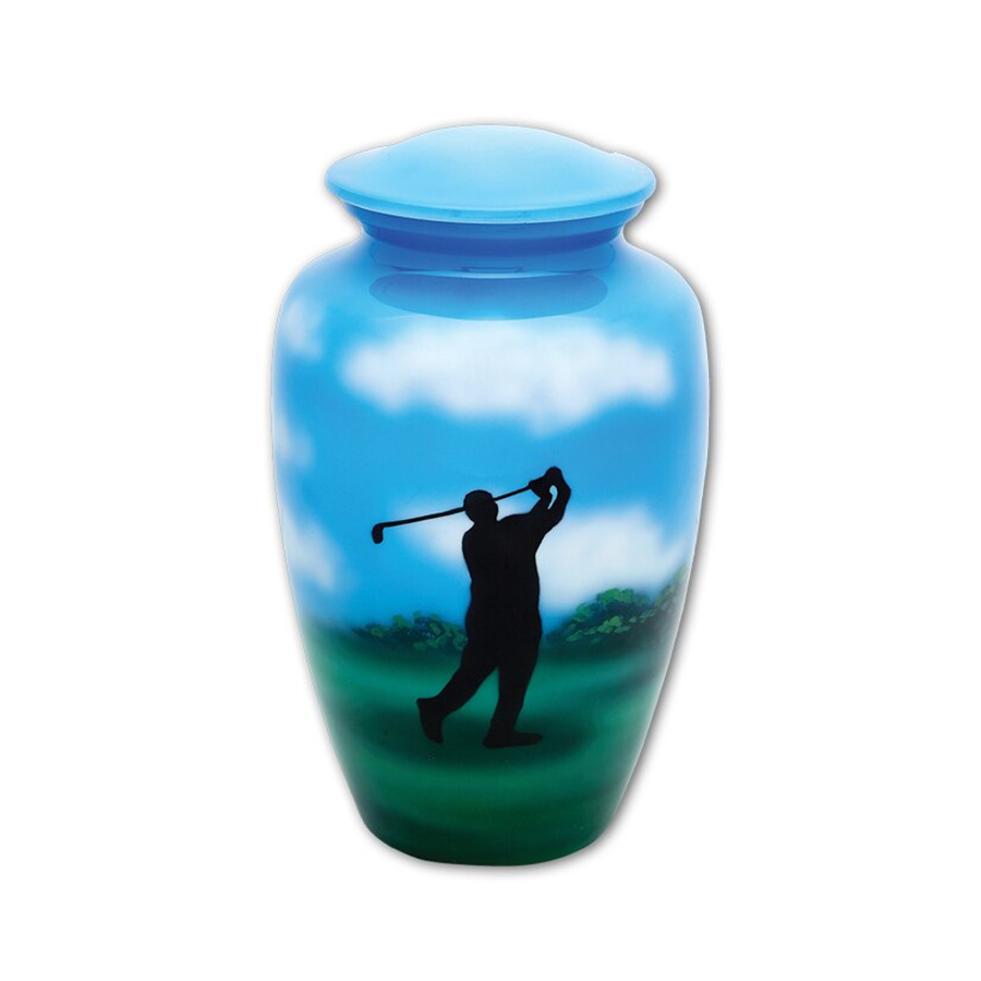 Down the Middle Golf Aluminum Urn