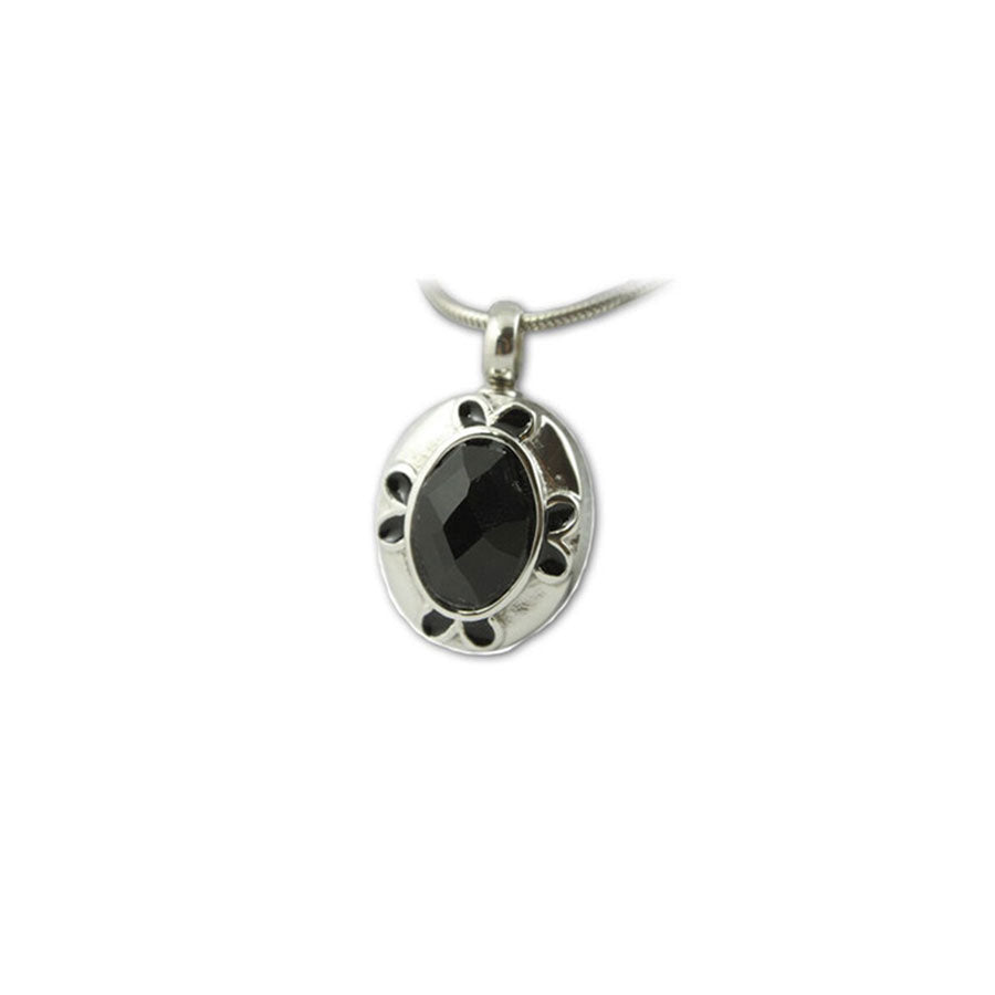 Oval Black Stone - Memorial Jewelry