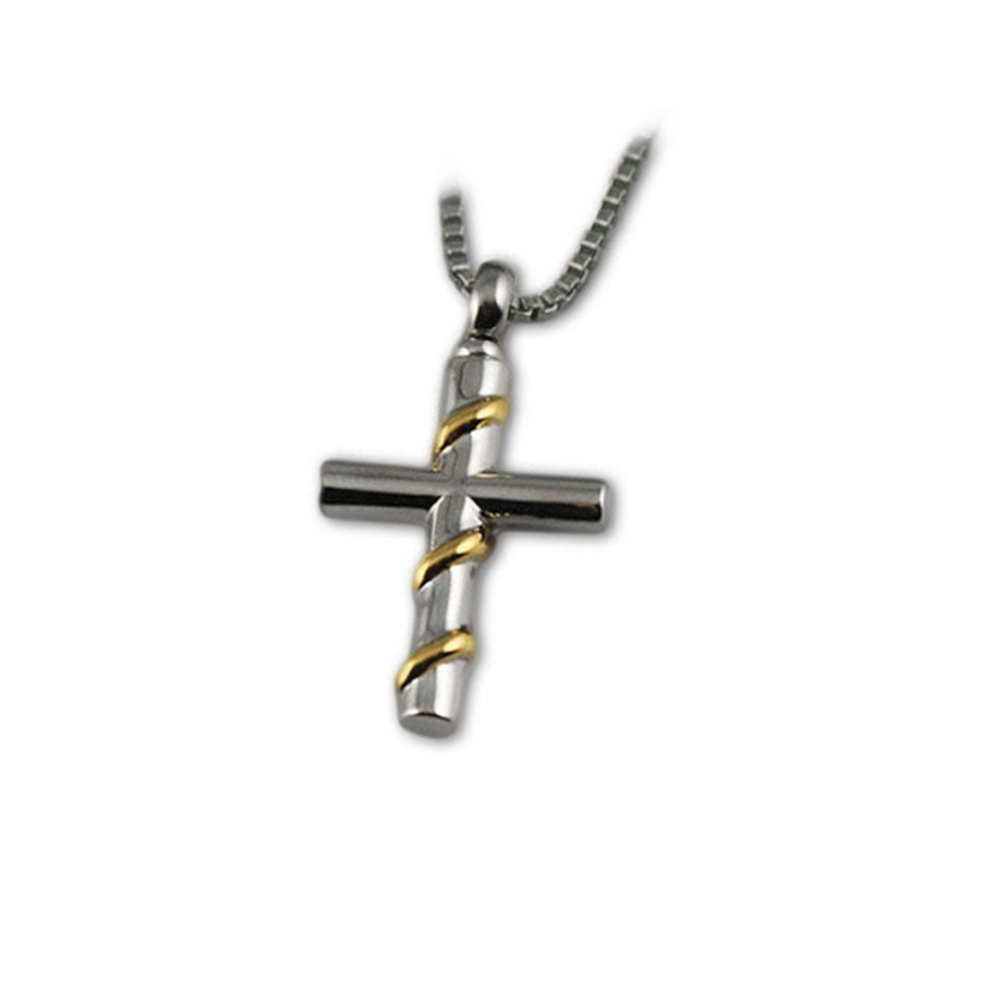 Cross & Gold Rope - Memorial Jewelry