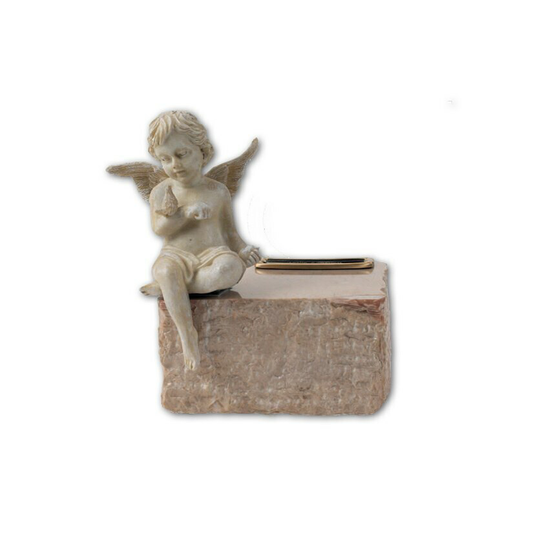 The Alabast Angel Infant Urn - Cream Marble