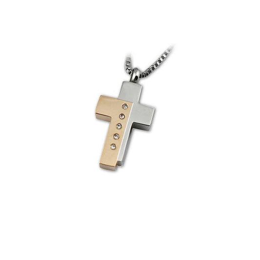 Two Tone Cross - Memorial Jewelry